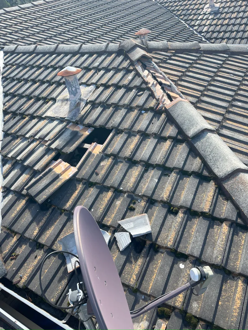 A photo of a roof needing repair by Roof Restorers Perth