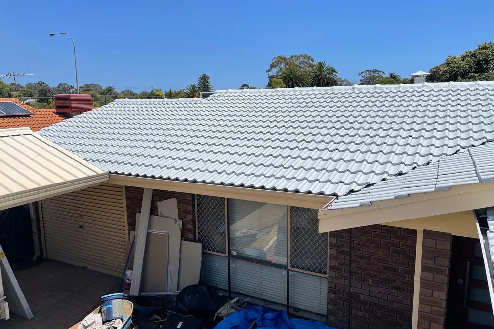 Perth roof with Colorbond Shale Grey Dulux Acratex coating