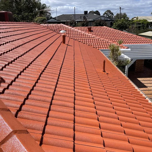 Perth roof with Dark Terracotta Dulux Acratex coating