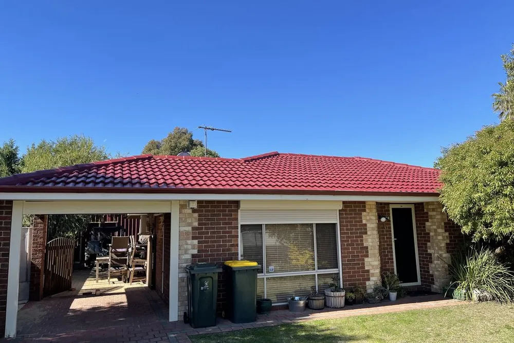Perth roof with Ferric Red Dulux Acratex coating