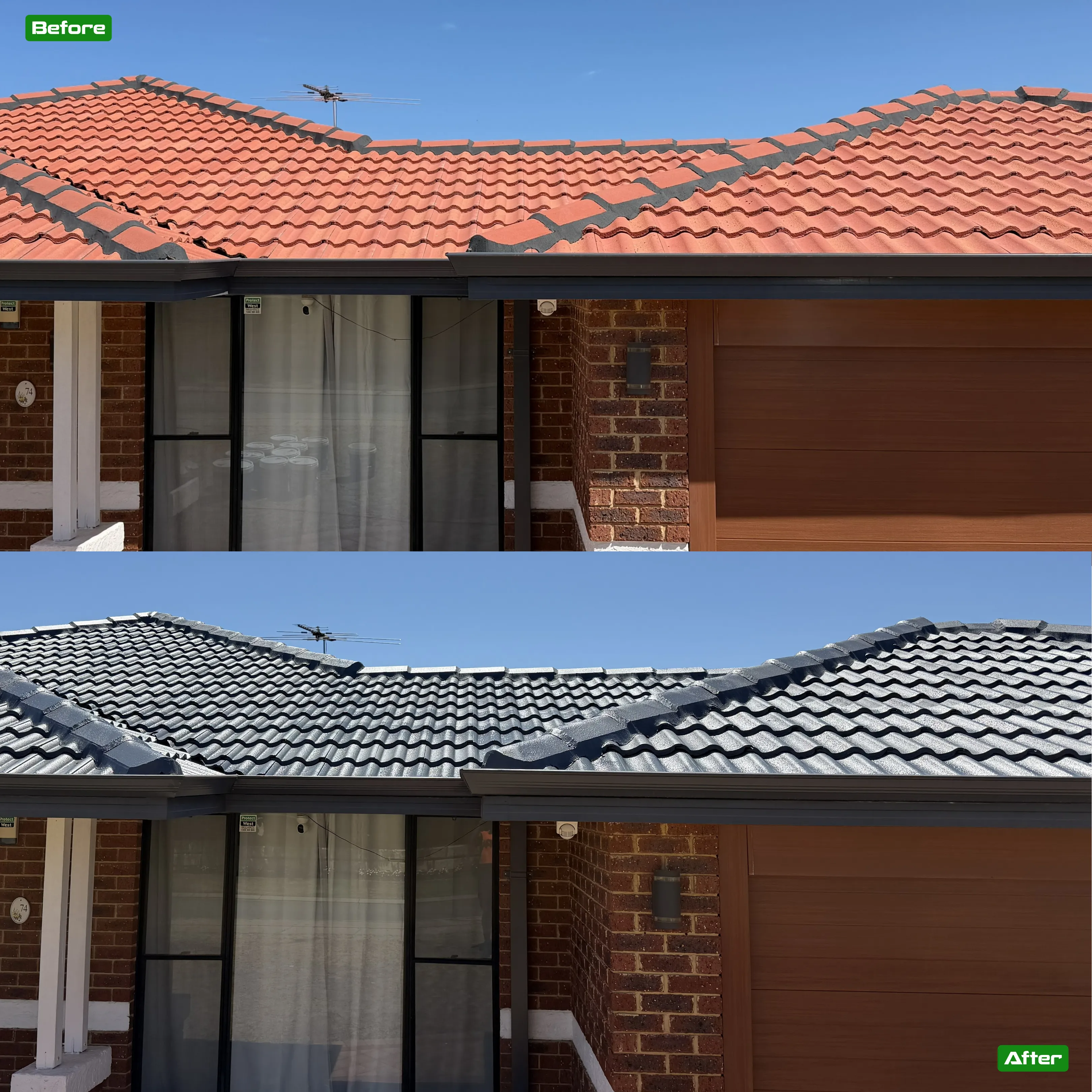 Before and after roof restoration in Perth - 12 restoration by Roof Restorers Perth WA