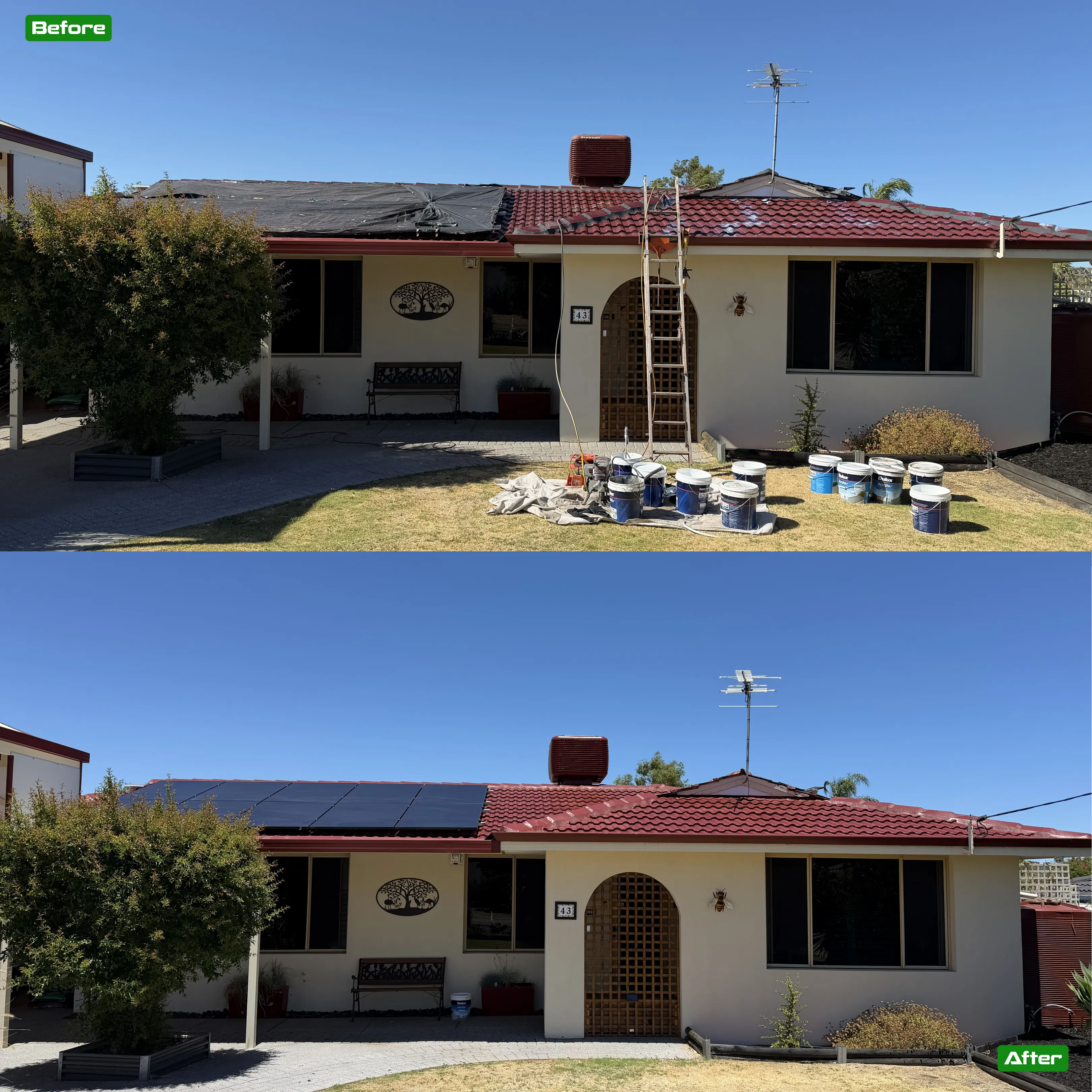 Before and after roof restoration in Perth - 14 restoration by Roof Restorers Perth WA