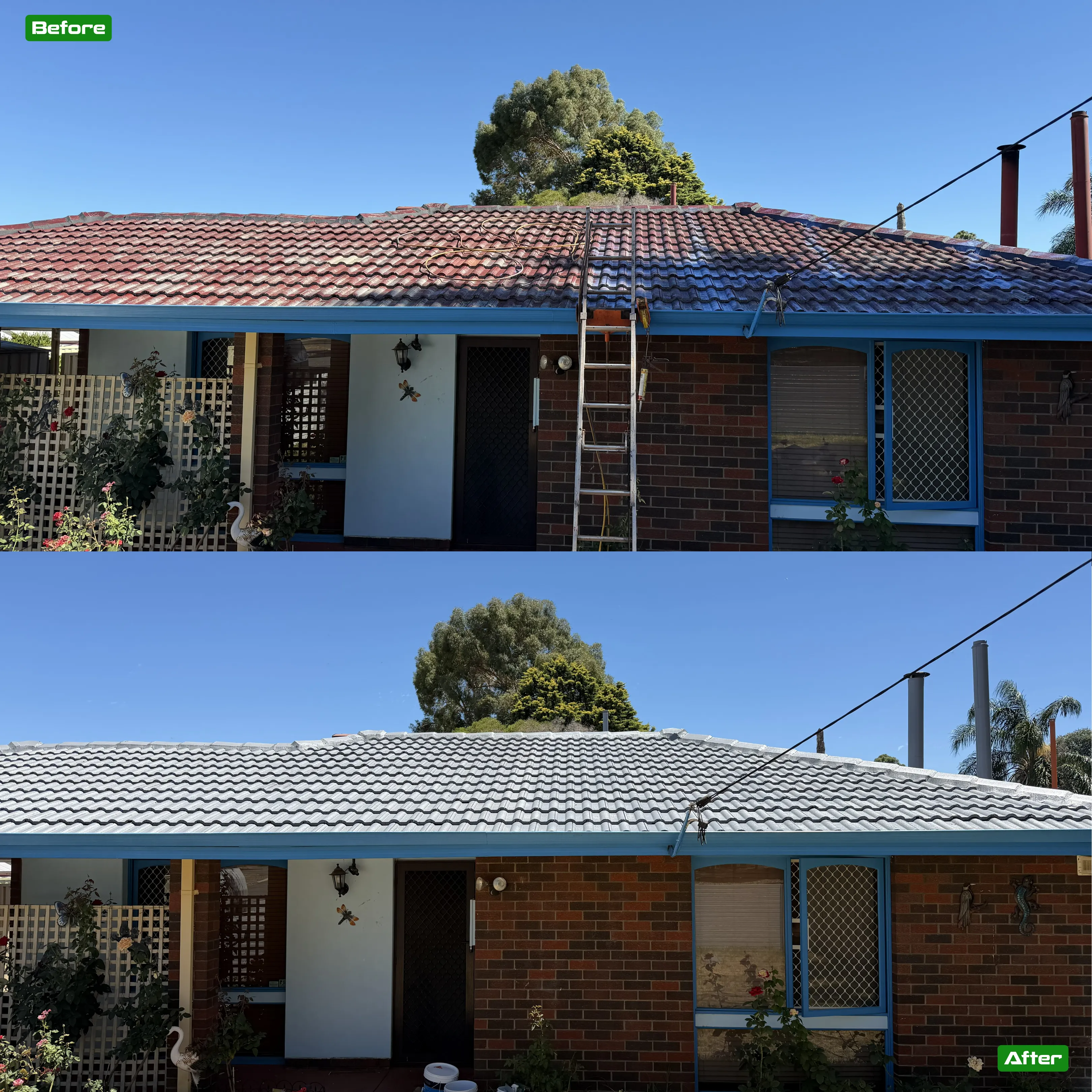 Before and after roof restoration in Perth - 15 restoration by Roof Restorers Perth WA