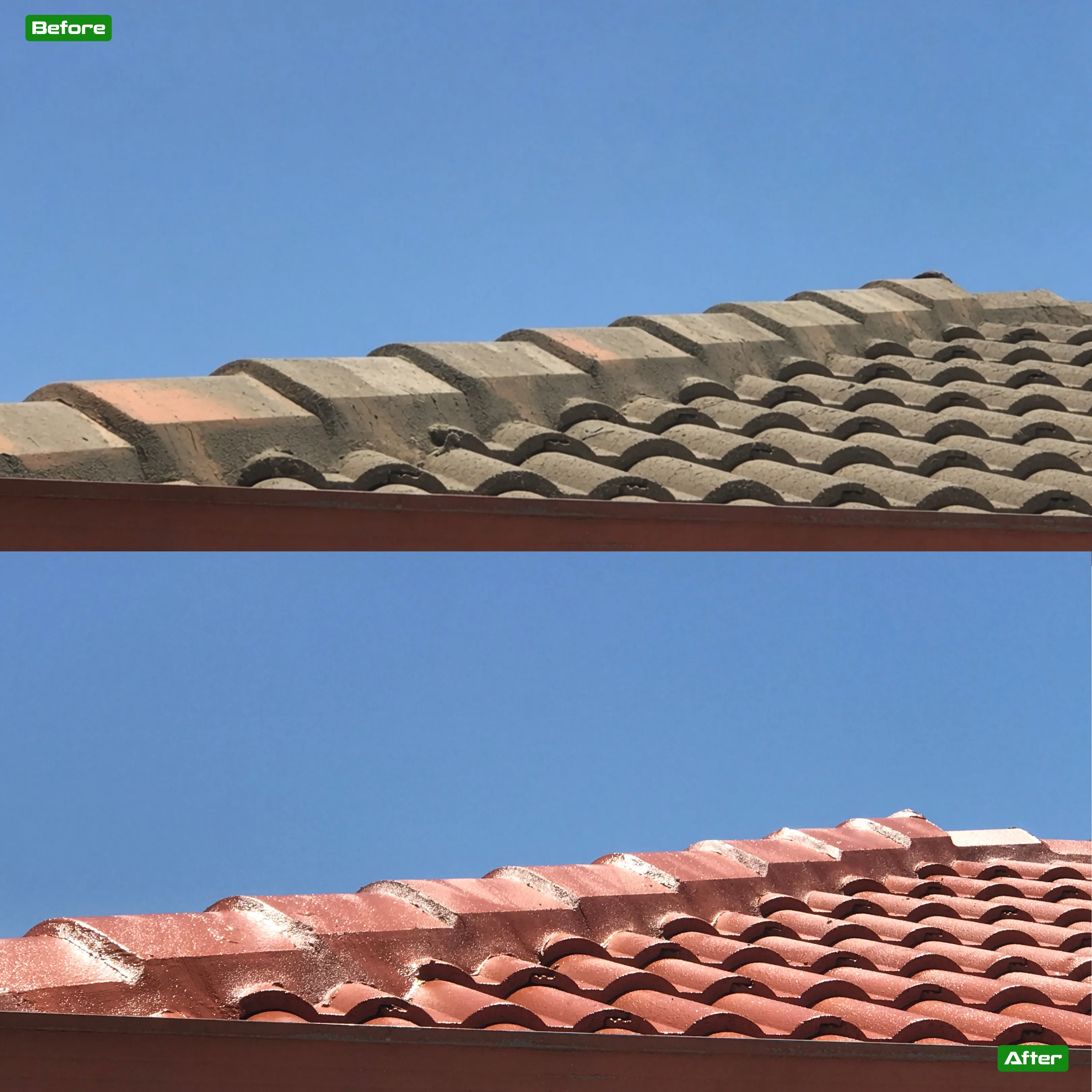 Before and after roof restoration in Perth - 18 restoration by Roof Restorers Perth WA