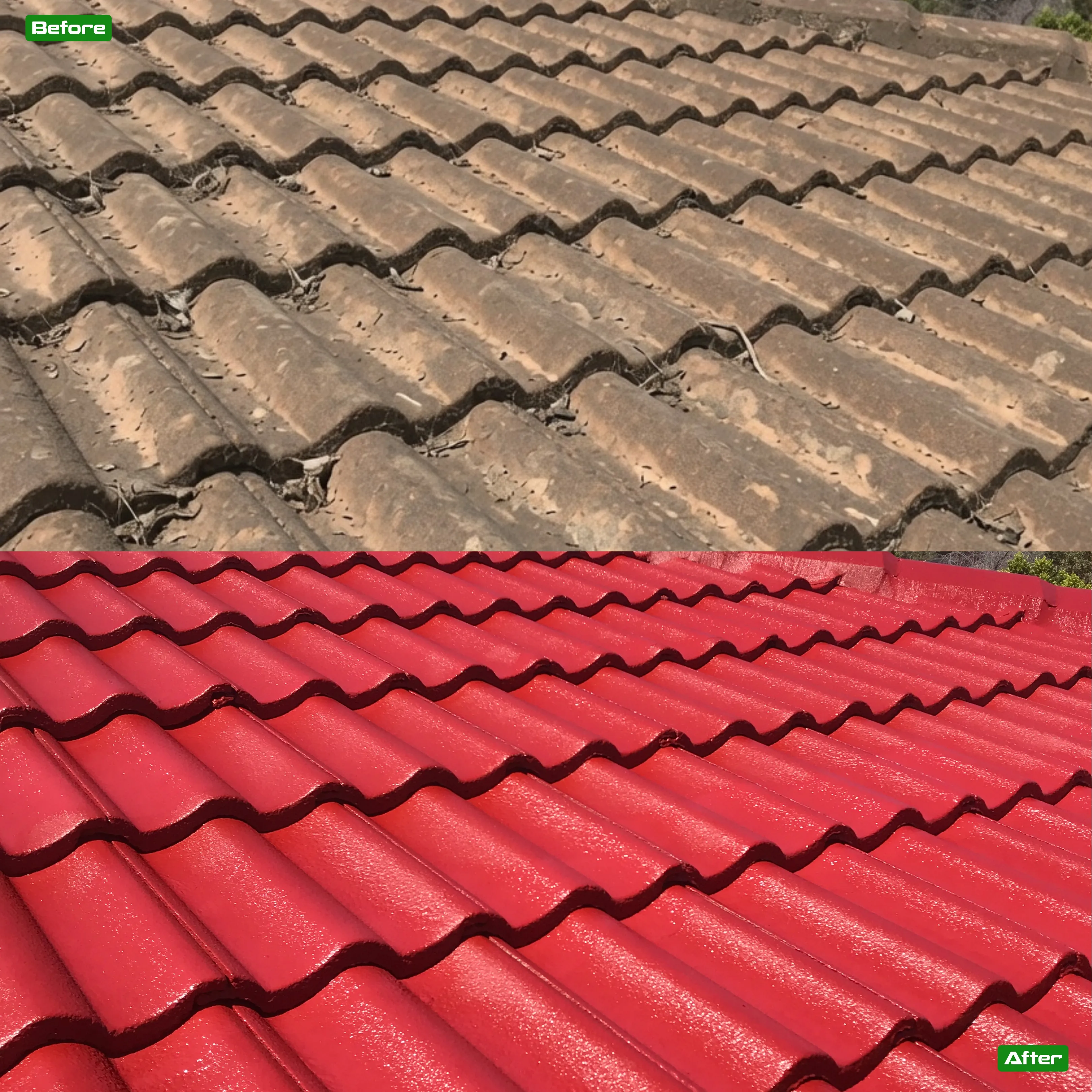 Before and after roof restoration in Perth - 19 restoration by Roof Restorers Perth WA