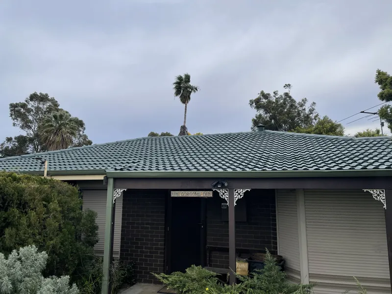 Perth roof with Mid Brunswick Green Dulux Acratex coating - view 2