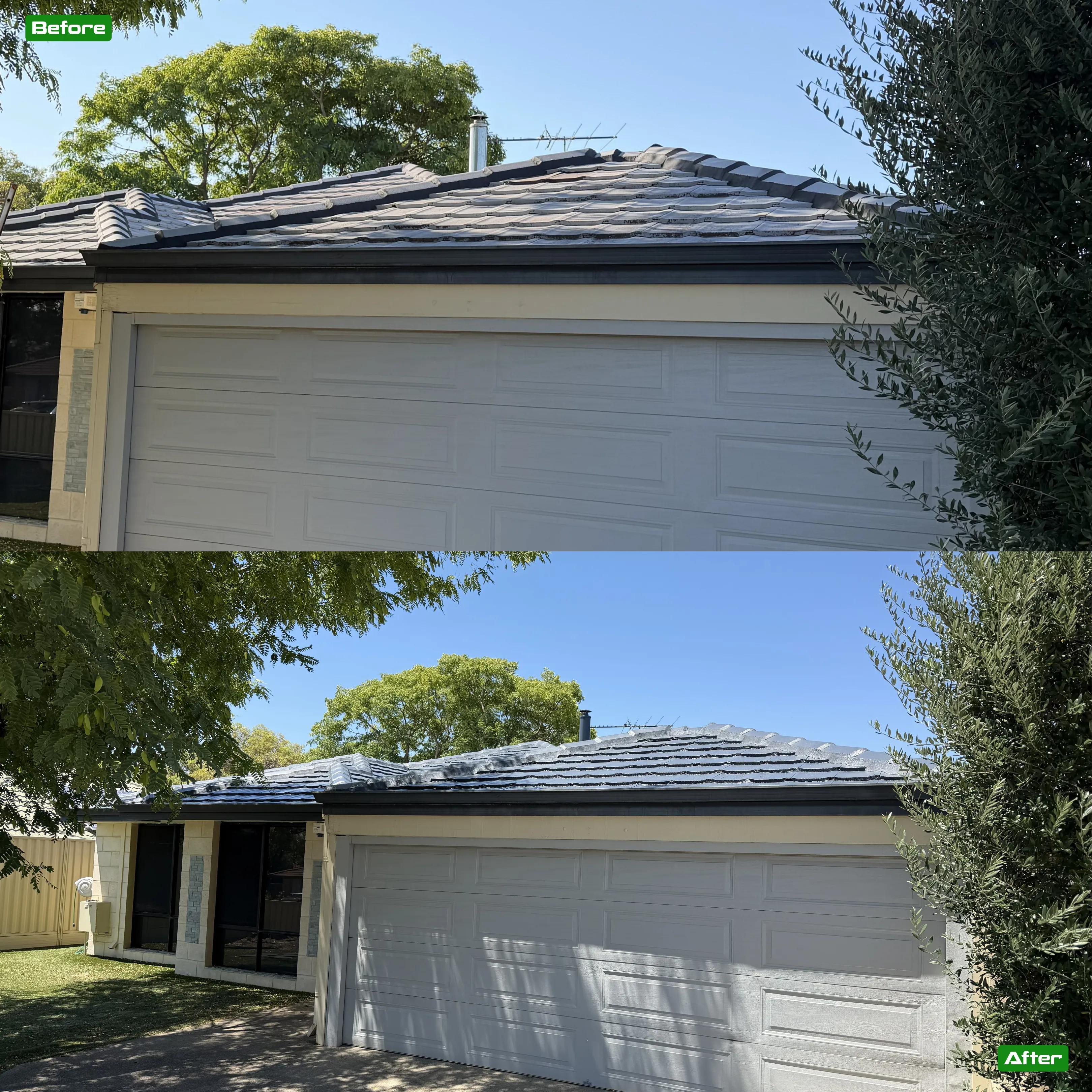 Before and after roof restoration in Perth - 24 restoration by Roof Restorers Perth WA