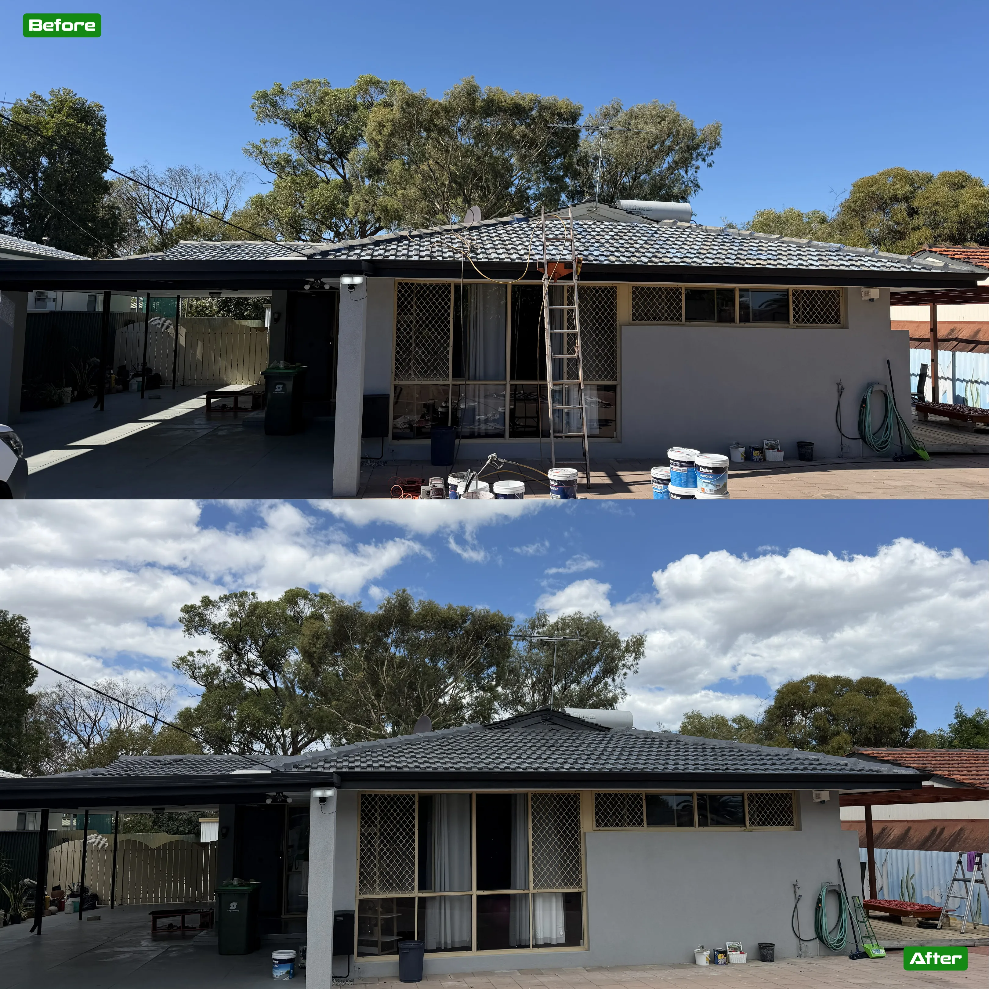 Before and after roof restoration in Perth - 25 restoration by Roof Restorers Perth WA