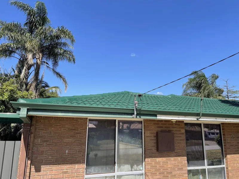 Perth roof with Mid Brunswick Green Dulux Acratex coating - view 3