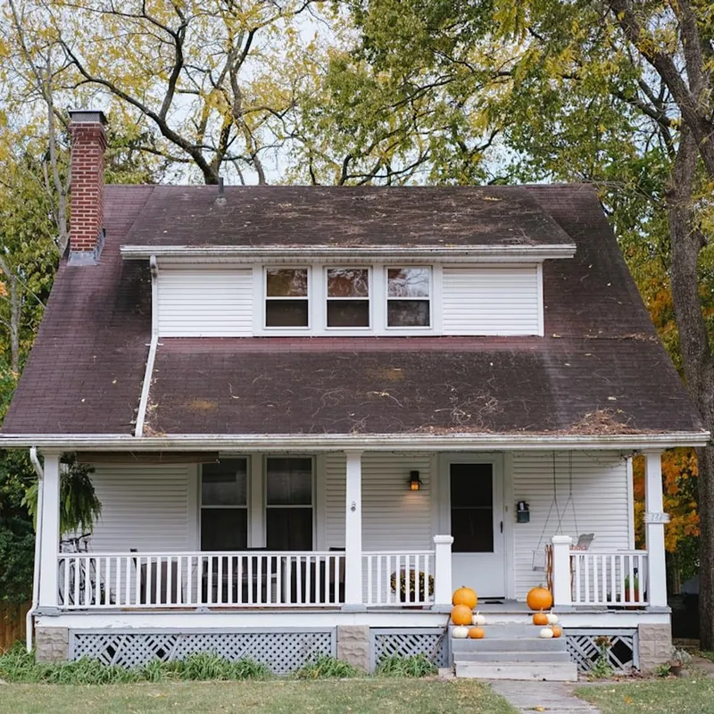 House with visible roof showing different roofing material options