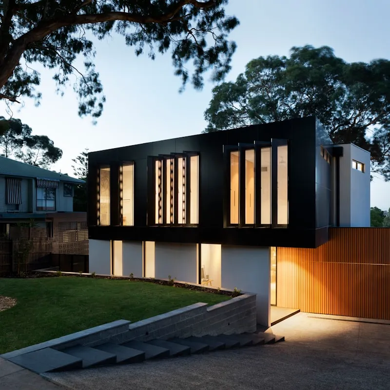 Modern Australian home requiring council approval for roof work