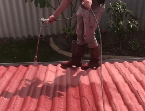 a photo of roof painting